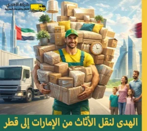 شركة الهدى للنقل والخدمات المنزلية أفضل شركة نقل أثاث مع الفك والتغليف والتحميل والتركيب من الإمارات إلى قطر شركة نقل عفش من الإمارات إلى قطر