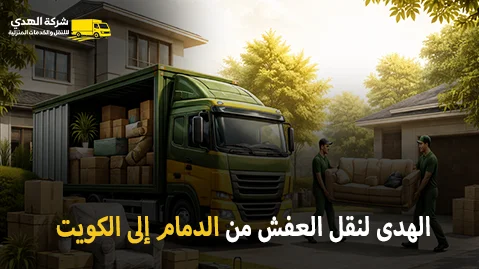 شركة الهدى للنقل والخدمات المنزلية أفضل شركة نقل عفش دولي وفك وتركيب وتغليف وتخزين من جميع أحياء الدمام إلى جميع محافظات الكويت 0539600777