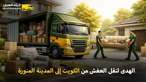 أفضل شركة شحن أثاث وفك وتركيب وتغليف من الكويت إلى المدينة المنورة
