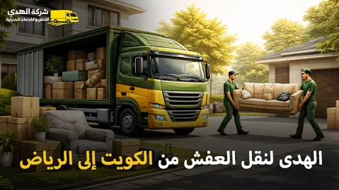 شركة الهدى للنقل والخدمات المنزلية أفضل شركة شحن أثاث وفك وتركيب وتغليف وتخزين من الكويت إلى الرياض