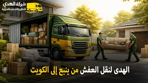 شركة الهدى للنقل والخدمات المنزلية أفضل شركة نقل عفش من ينبع إلى الكويت