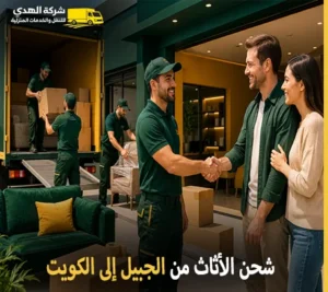 نقل الأثاث الدولي والفك والتركيب والتغليف والتخزين من الجبيل إلى الكويت 0539600777 مع شركة الهدى للنقل والخدمات المنزلية أرخص شركة نقل أثاث 24 ساعة من الجبيل إلى الكويت 0539600777