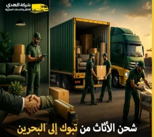 أرخص خدمات نقل الأثاث والفك والتركيب والتغليف من تبوك إلى البحرين 0539600777 مع شركة الهدى للنقل والخدمات المنزلية أرخص شركة نقل أثاث 24 ساعة من تبوك إلى البحرين 0539600777