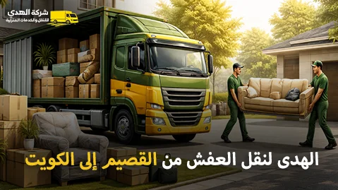 شركة الهدى للنقل والخدمات المنزلية أفضل شركة نقل عفش وفك وتركيب وتغليف وتخزين من القصيم إلى الكويت 0539600777