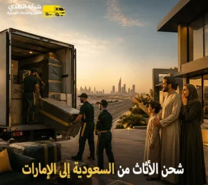 نقل اثاث دولي بري وفك وتركيب وتغليف وتخزين من السعودية إلي الامارات أرخص شركة نقل أثاث بري من السعودية الى الامارات