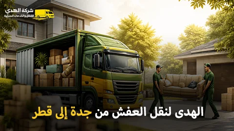 International furniture moving from Jeddah to Qatar شركة الهدى للنقل والخدمات المنزلية أفضل شركة نقل عفش وفك وتغليف وتركيب وتخزين من جدة إلى قطر 0539600777
