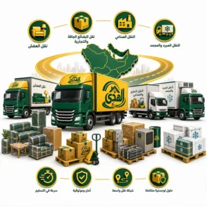 نقل برى خدمات النقل البري للأثاث والبضائع والمبرد والمجمد مع شركة الهدى للنقل والخدمات المنزلية